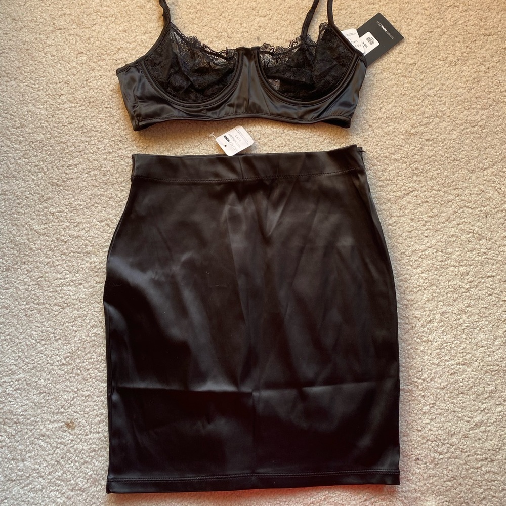 Black fashion Nova two piece dress. Size M